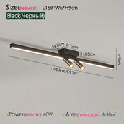 Modern LED Line Ceiling Lamp modern Living Room Dining Room Master Bedroom Study Fixture Gold Black Ceiling Lights Illumination