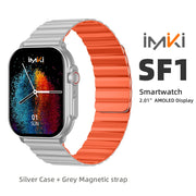 IMIKI SF1 Smart Watch 2.01" AMOLED Display 1000nits BT Calling 100+ Sports Modes IP68 Business Fashion Modeling Metal Case