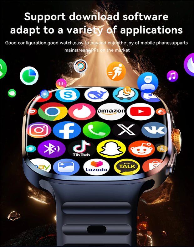 8GB+128GB RAM 5G/4G Android 9.0 Smart Watch 2.4 inch AMOLED 2100mah Battery 1000W Camera GPS WIFI Google APP Download Smartwatch