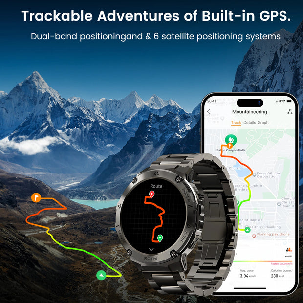 HIDAMEL T3E GPS Smart Watch For Men Compass Altimeter Altitude Stainless Steel Shell 5ATM IP69K Waterproof 470mAh AMOLED Watches