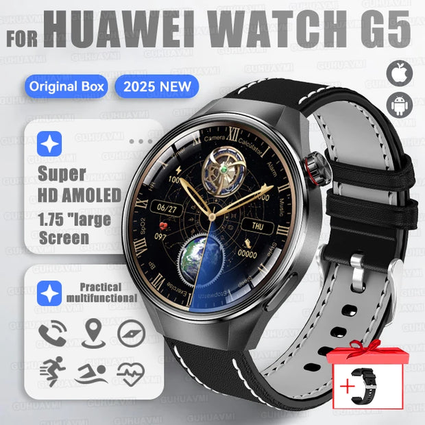 2025 New Sports Business Watch G5 PlUS Smart Watch Men 1.75"HD AMOLED Screen GPS track Heart Rate Compass Voice Call Smart Watch
