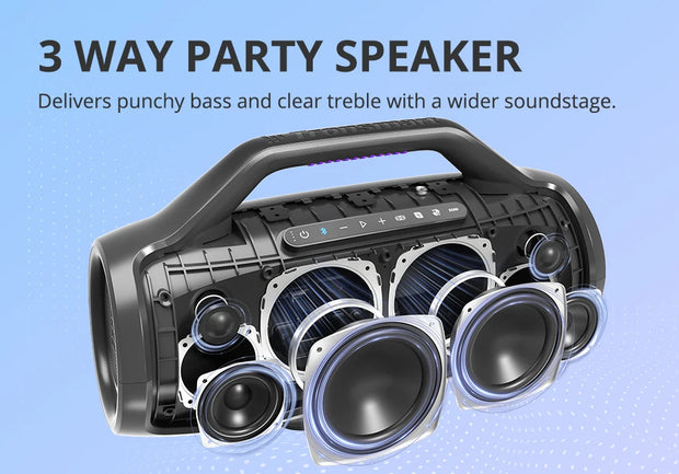 Tronsmart Bang Max Speaker Bluetooth Speaker with 130W, 3 Way Sound System, Sync Up 100+ Speakers, APP Control, Guitar/Mic Input