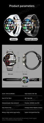 New Android 13.0 Dual System Smartwatch 4G Wifi GPS Smart Watch 210° Rotary Camera Heart rate Blood pressure Sim Card Gobal Call