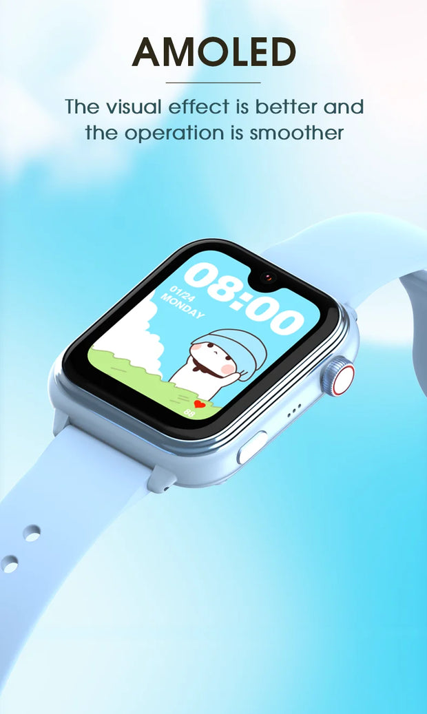 Wonlex KT37 GPS Smart Watch Kids AI Voice Assistant WiFi Location Tracker Video Call Heart Rate Monitoring Children Smart Watch