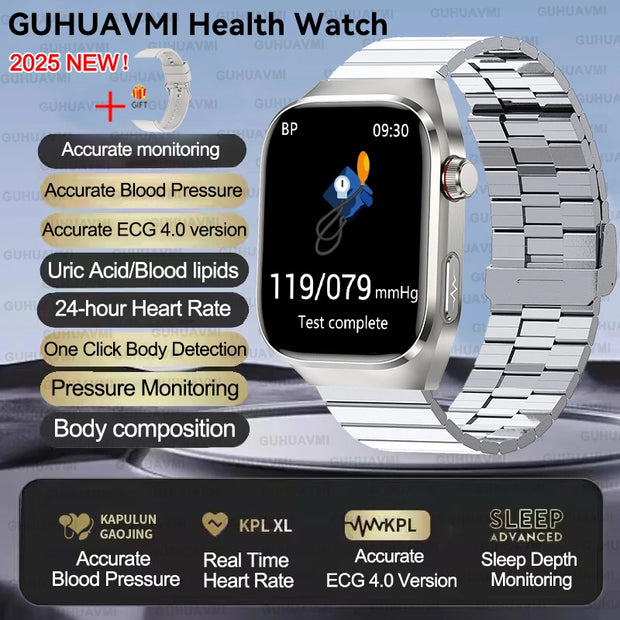 2025 New For Xiaomi Five organ examination Smart Watch Men ECG+PPG Uric Acid Blood Fat Bluetooth Call Sports Health Smartwatches