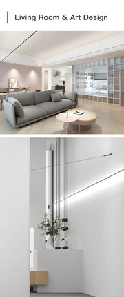 Modern Black White Linear Wall Lamp Skyline Wall Sconce Background LED Bar Strip Living Room Home Decor Lights Bathroom Fixture