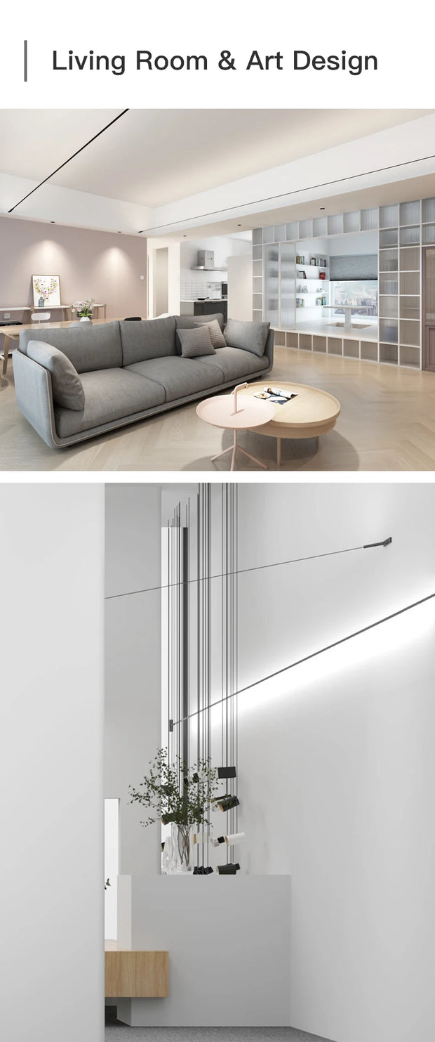 Modern Black White Linear Wall Lamp Skyline Wall Sconce Background LED Bar Strip Living Room Home Decor Lights Bathroom Fixture