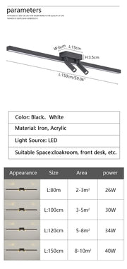 Modern LED Line Ceiling Lamp modern Living Room Dining Room Master Bedroom Study Fixture Gold Black Ceiling Lights Illumination