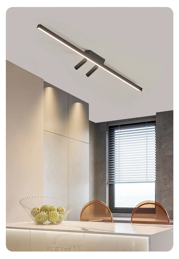Modern LED Line Ceiling Lamp modern Living Room Dining Room Master Bedroom Study Fixture Gold Black Ceiling Lights Illumination