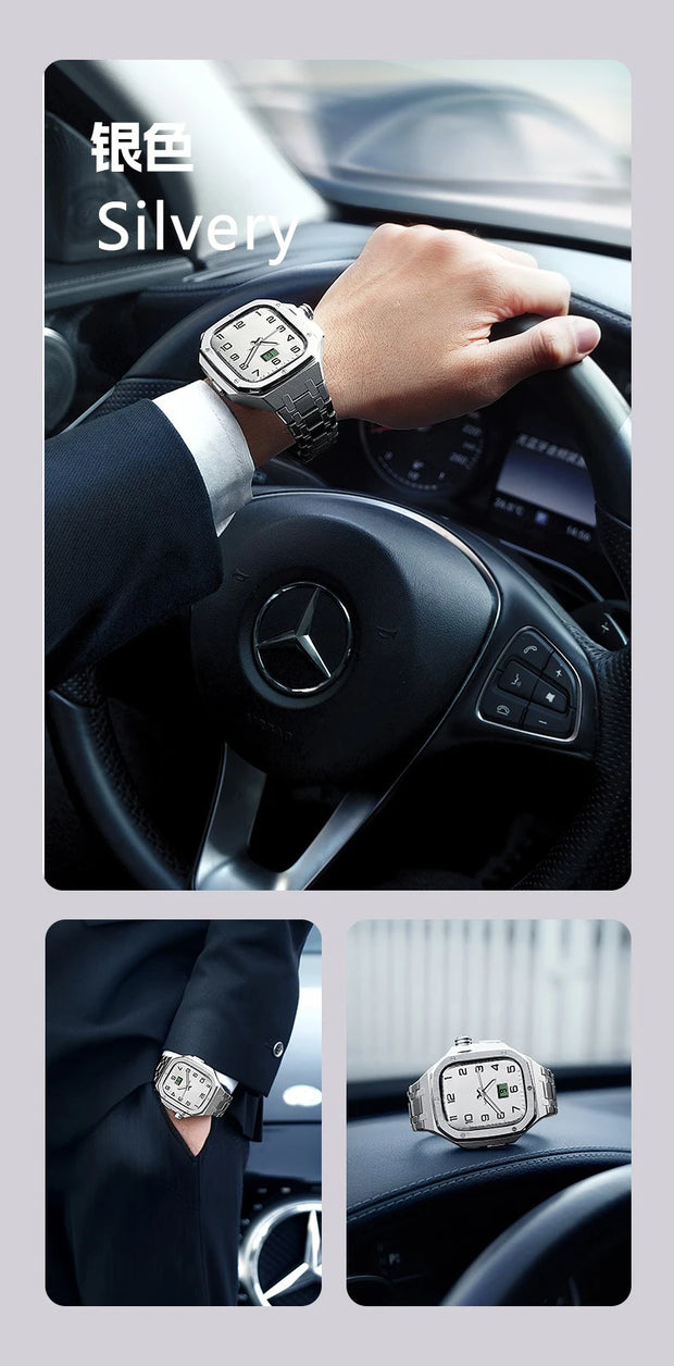 2024 Luxury Stainless Steel Watch Band for Apple Watch Series Ultra 49mm  Smart Watch Case with Stylish Strap