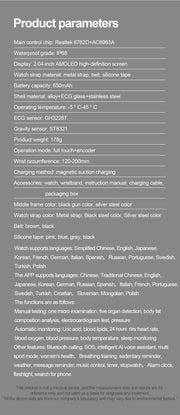 2025 New For Xiaomi Five organ examination Smart Watch Men ECG+PPG Uric Acid Blood Fat Bluetooth Call Sports Health Smartwatches