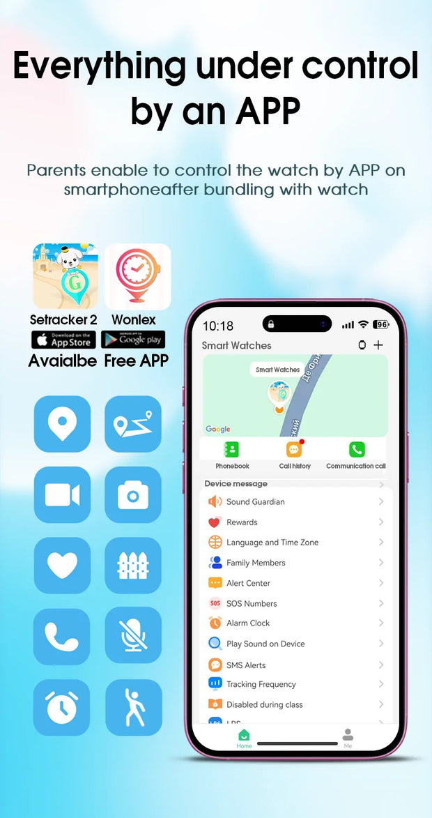 Wonlex KT37 GPS Smart Watch Kids AI Voice Assistant WiFi Location Tracker Video Call Heart Rate Monitoring Children Smart Watch