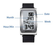 Electronic Digital Watch for Men Fitness Ink Wristwatch Stainless Steel Case Leather Strap 3ATM Waterproof Men Sport Watch Ink