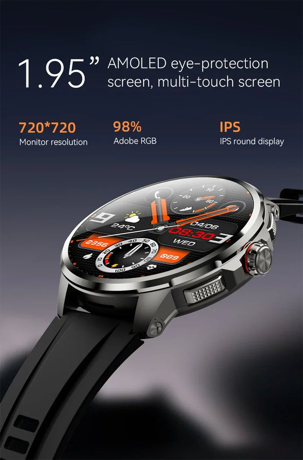5G/4G All-Network Smart Watch 1.95 inch AMOLED 2100mah Battery 8GB+128GB RAM 900W Camera GPS WIFI Google APP Download Smartwatch