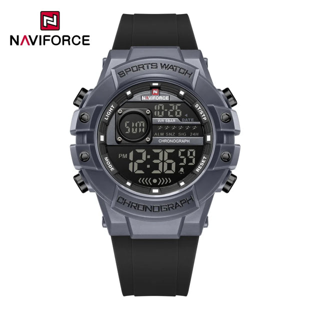 New NAVIFORCE Multi Functional Men's Watches Gas phase Digital Display Screen Silicone Strap Boy's Electronic Sports Male Clocks