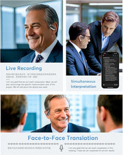 UYUXIO Real Time Translator Headphones AI Language Translation Earbuds 144 Languages & Accents 3 in 1 OWS Ear Buds for Business