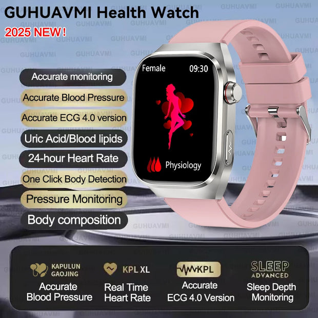 2025 New For Xiaomi Five organ examination Smart Watch Men ECG+PPG Uric Acid Blood Fat Bluetooth Call Sports Health Smartwatches