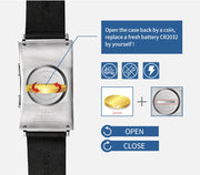 Electronic Digital Watch for Men Fitness Ink Wristwatch Stainless Steel Case Leather Strap 3ATM Waterproof Men Sport Watch Ink