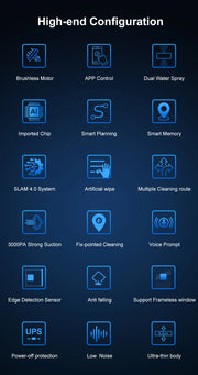 Window Vacuum Robot Cleaner ABIR WD8, Dual Ultrasonic Spray, AI intelligent Wipping, Updated Laser,Smart Home Glass Wall Washing