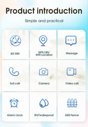 Wonlex KT37 GPS Smart Watch Kids AI Voice Assistant WiFi Location Tracker Video Call Heart Rate Monitoring Children Smart Watch