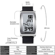 Electronic Digital Watch for Men Fitness Ink Wristwatch Stainless Steel Case Leather Strap 3ATM Waterproof Men Sport Watch Ink