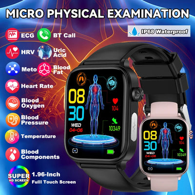 LIGE 2025 New ECG+PPG AI Healthy Diagnose Smart Watch Men Women Blood Lipid Uric Acid Female Menstrual Health Tracker Smartwatch