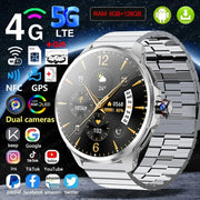 4G/5G Full Network Smart Watch 720*720 AMOLED Screen 900W Pixel Video Call 8GB+128GB RAM 2100 mAh WIFI GPS Google APP Smartwatch