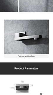 Bathroom Luxury Brass Gun Grey Built-in LED Display Thermostatic Shower System.Wall-Mounted Rainfall/Waterfall Spray Dual Outlet