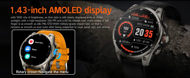 2025 New For Huawei GPS Smart Watch Men 466*466 AMOLED HD Precise GPS Compass BT Call Health Monitor IP69 Waterproof SWIM Watch