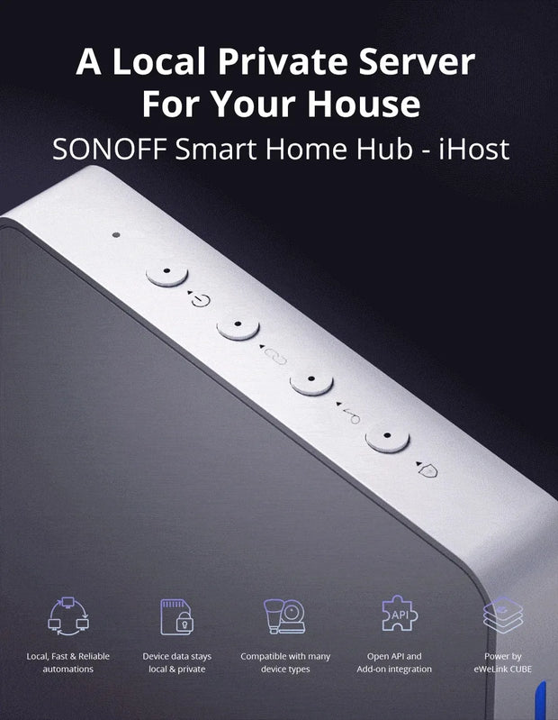 SONOFF IHost Smart Home Hub AIBridge 2GB/4GB Zigbee Gateway Private Local Server  with Wi-Fi LAN Devices Open API  Smart Life