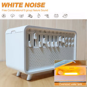 LED White Noise Speaker with 8 Nature Sounds Portable BT Speaker Rechargeable Aroma Diffuser Night Light for Home Creative Gift