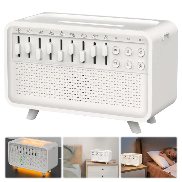 LED White Noise Speaker with 8 Nature Sounds Portable BT Speaker Rechargeable Aroma Diffuser Night Light for Home Creative Gift
