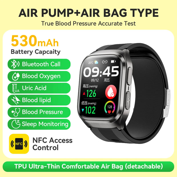 2025 For Huawei New High-end Laser Detection Airbag Smart Watch Men ECG+PPG Uric Acid Precise Blood Pressure Health Watches