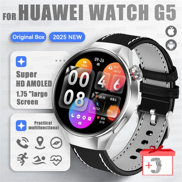 2025 New Sports Business Watch G5 PlUS Smart Watch Men 1.75"HD AMOLED Screen GPS track Heart Rate Compass Voice Call Smart Watch