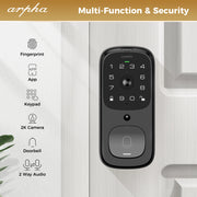 Arpha Smart Door Lock AL501 6 in 1 WiFi Smart Door Lock with Video Doorbell & Fingerprint 32GB Keyless Entry Digital Keypad