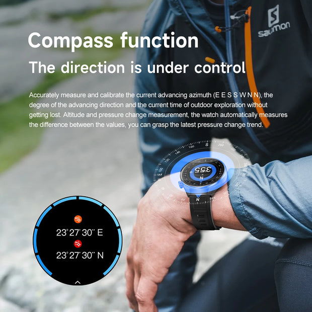 2025 New Sports Business Watch G5 PlUS Smart Watch Men 1.75"HD AMOLED Screen GPS track Heart Rate Compass Voice Call Smart Watch