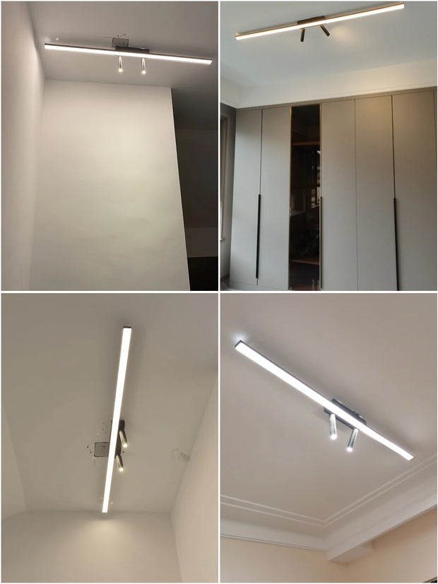 Modern LED Line Ceiling Lamp modern Living Room Dining Room Master Bedroom Study Fixture Gold Black Ceiling Lights Illumination