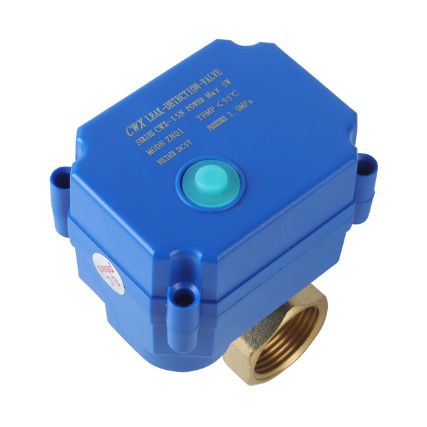 1/2"(DN15) 3/4"(DN20) 1" (DN25) Brass Water Valve with 2pc 6-Meter Water Sensor for Home Alarm Security Protection