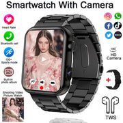 New Smart Watch Women Men Camera Take Photo Record Video Heart rate Sports Fitness Waterproof Bluetooth Call For Android iOS